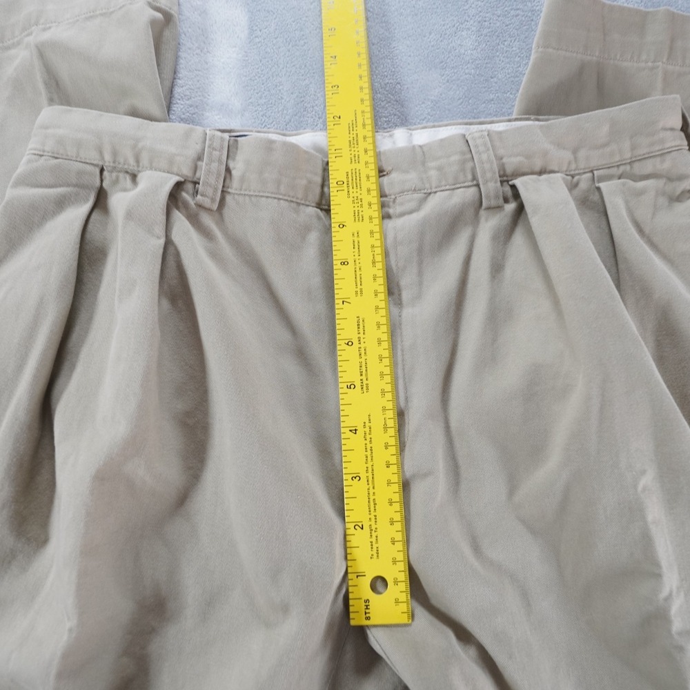 VTG Polo Ralph Lauren Ethan Pleated Chinos Mens35 Tan 100% Cotton 90s Classic - Picture 8 of 16